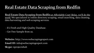 real estate data scraping from redfin