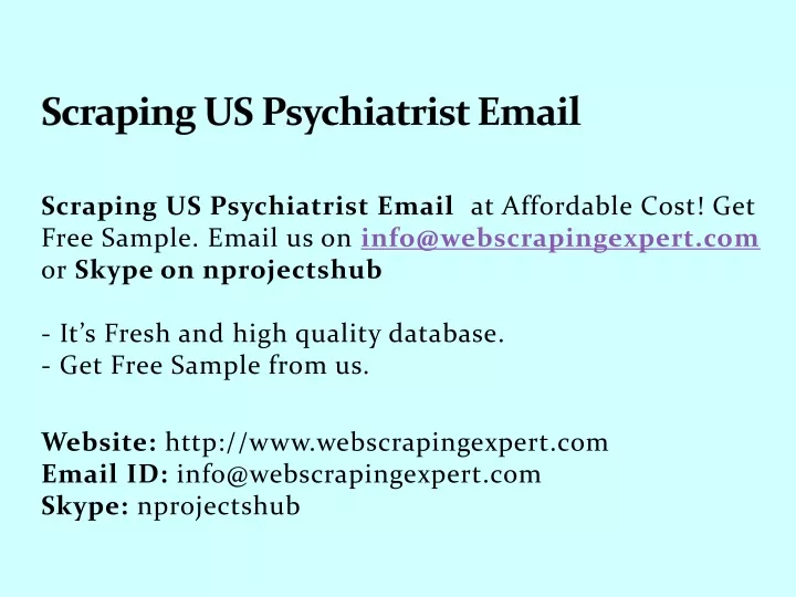 scraping us psychiatrist email