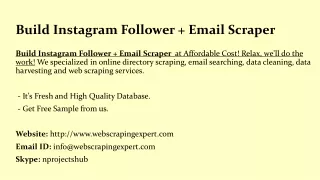 build instagram follower email scraper