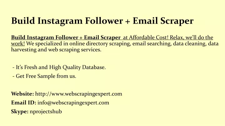 build instagram follower email scraper