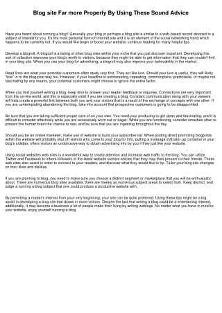 blog site far more properly by using these sound