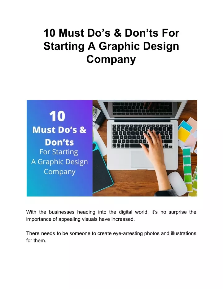 10 must do s don ts for starting a graphic design