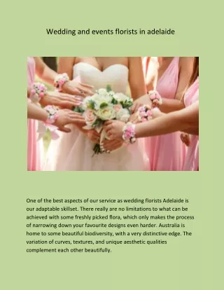 Wedding and events florists in adelaide