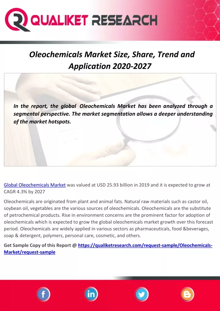 oleochemicals market size share trend