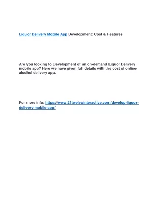 liquor delivery mobile app development cost