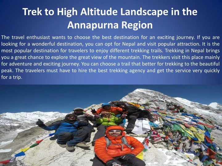 trek to high altitude landscape in the annapurna
