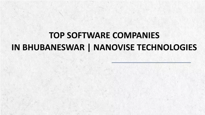top software companies in bhubaneswar nanovise technologies