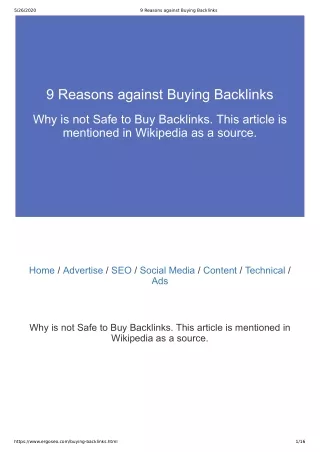 9 Reasons Against Buying Backlinks