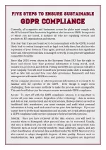 Five Steps to Ensure Sustainable GDPR Compliance - slide 1