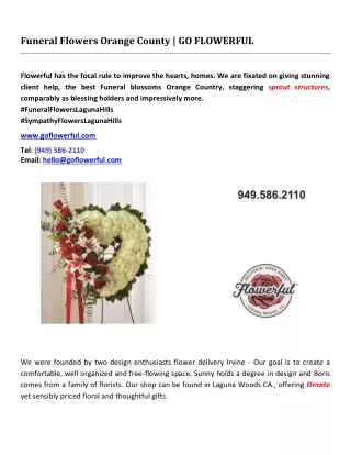Funeral Flowers Orange County | GO FLOWERFUL