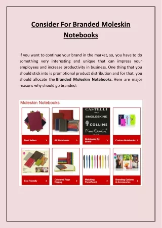 consider for branded moleskin notebooks