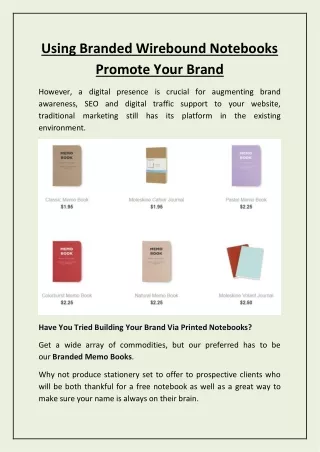 using branded wirebound notebooks promote your