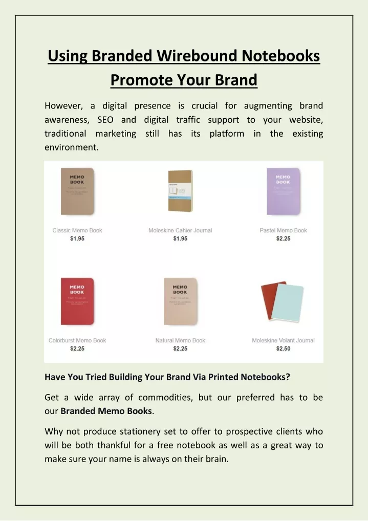using branded wirebound notebooks promote your