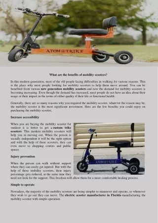 Custom trike scooters
