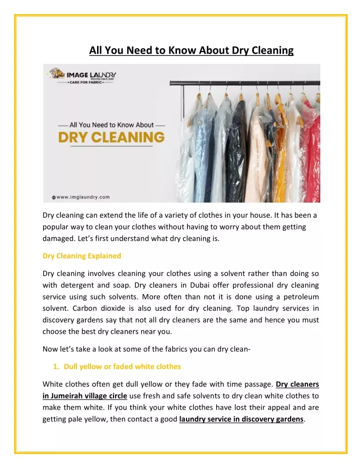 all you need to know about dry cleaning