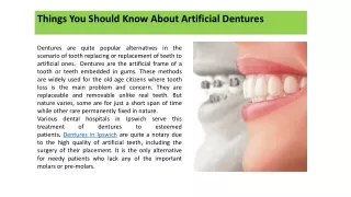 Things You Should Know About Artificial Dentures