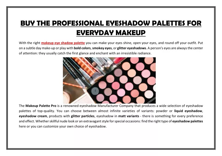 buy the professional eyeshadow palettes