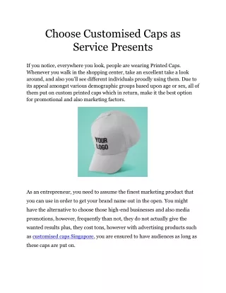 choose customised caps as service presents