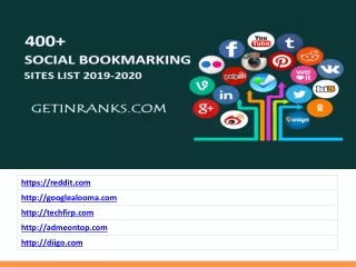 400 High PR Social Bookmarking Sites List