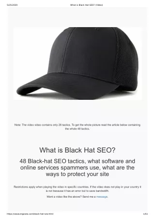 What is Black-hat SEO (Video included on original site)