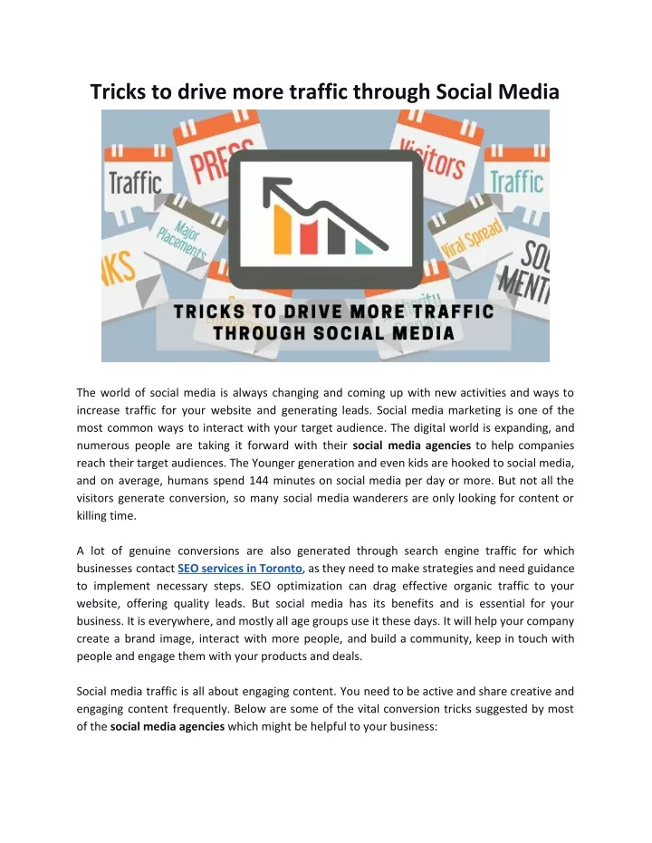 tricks to drive more traffic through social media