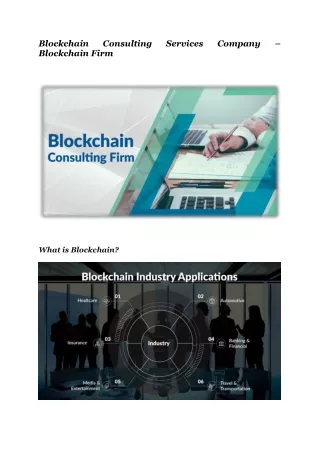 Blockchain Consulting Services Company -Blockchain Firm