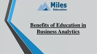 Benefits of Education in Business Analytics