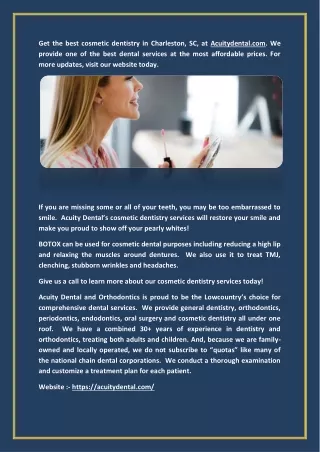 get the best cosmetic dentistry in charleston