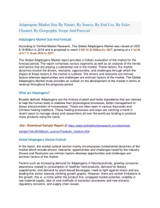 adaptogens market size by nature by source
