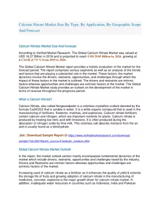 calcium nitrate market size by type