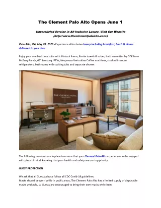 the clement palo alto opens june 1