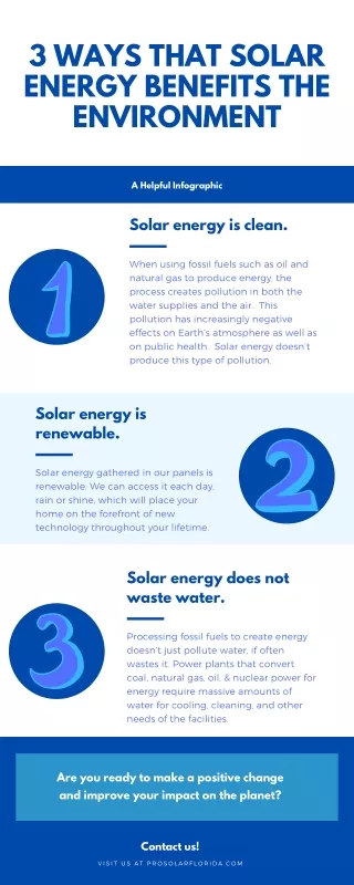 Three Ways that Solar Energy Benefits the Environment