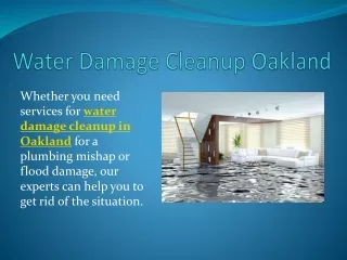 water damage cleanup oakland