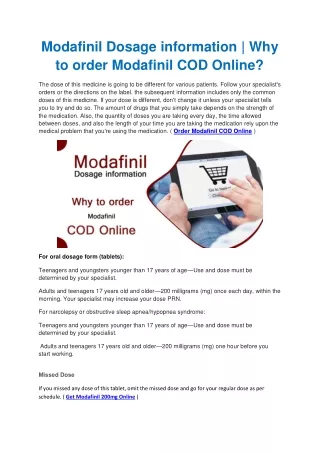 modafinil dosage information why to order