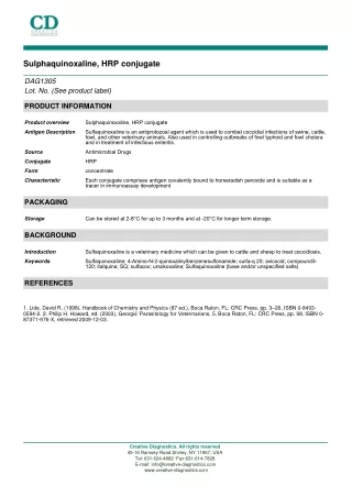 sulphaquinoxaline hrp conjugate dag1305