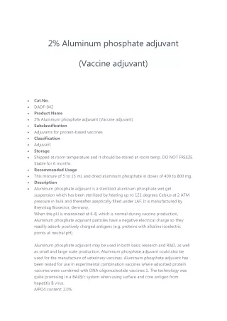 2 aluminum phosphate adjuvant
