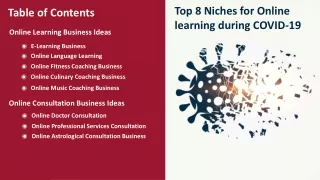 top 8 niches for online learning during covid 19