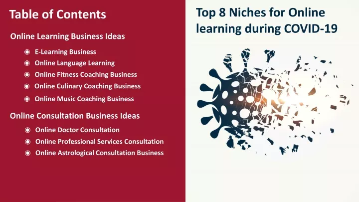 top 8 niches for online learning during covid 19