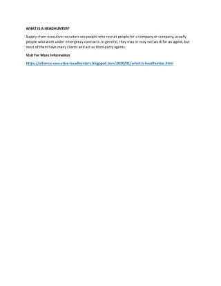 what is a headhunter