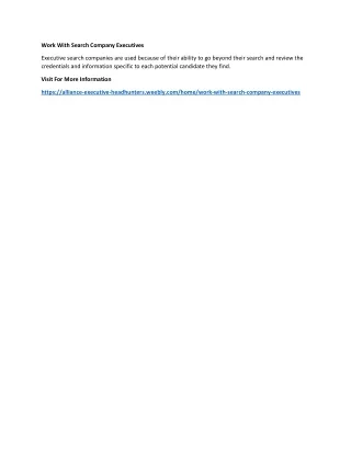work with search company executives