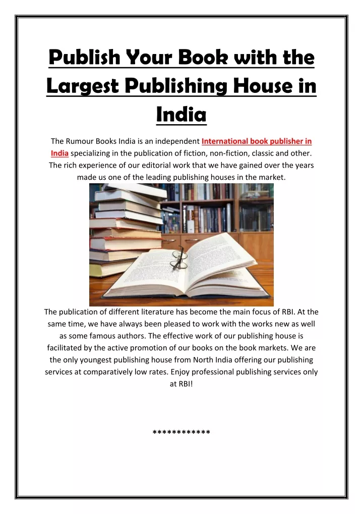 publish your book with the largest publishing