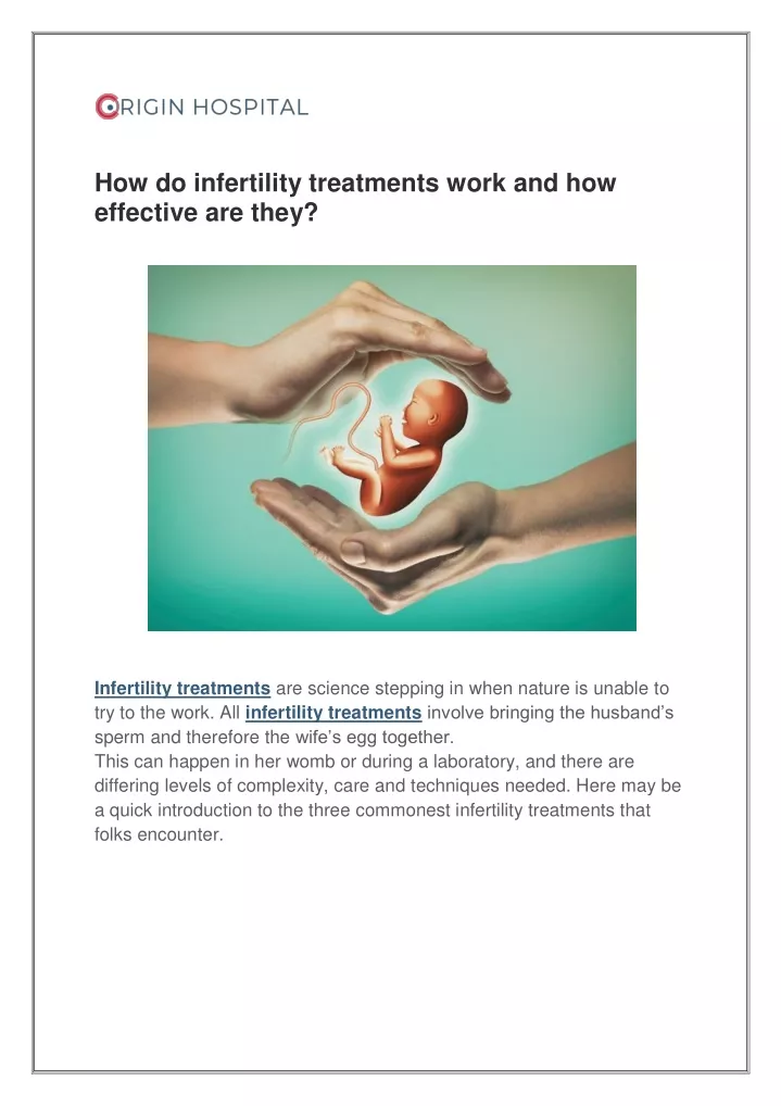 how do infertility treatments work