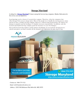 Storage Maryland