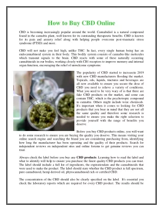 how to buy cbd online