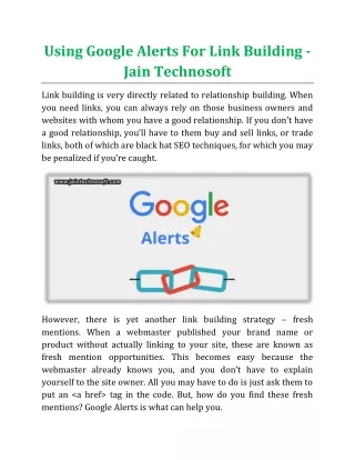 using google alerts for link building jain