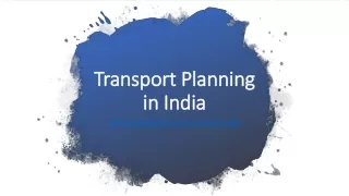 transport planning in india