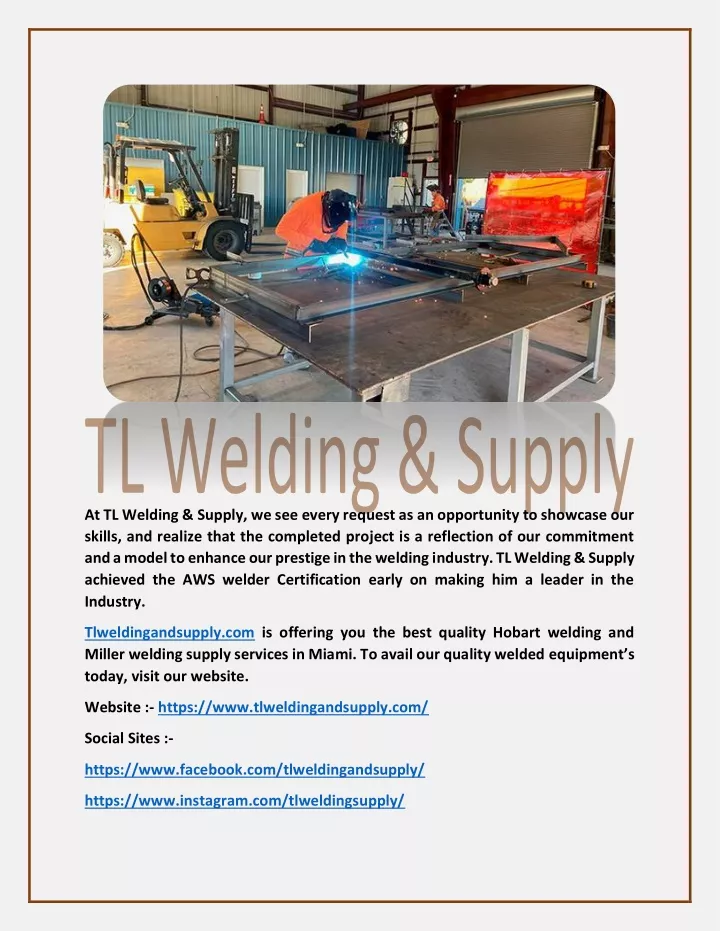 at tl welding supply we see every request