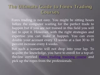 The Ultimate Guide to Forex Trading Courses