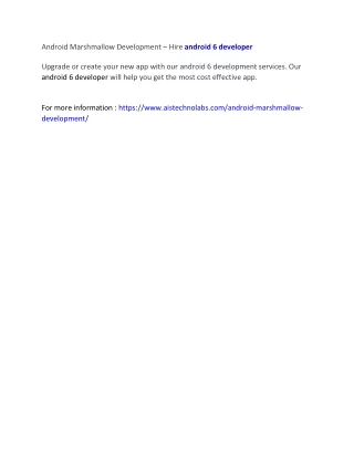 android marshmallow development hire android