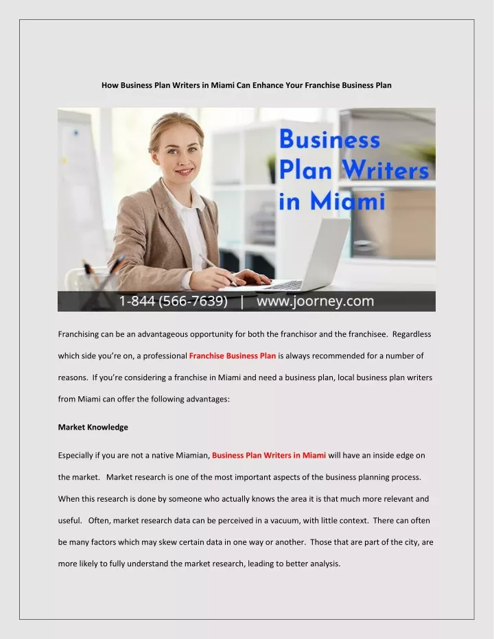 how business plan writers in miami can enhance